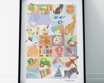 Alphabet ABC Nursery Print