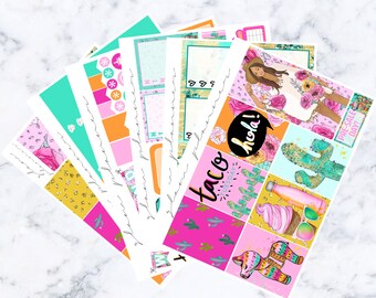 Taco Tuesday Sticker Kit (Glam Planner Stickers for Erin Condren Life Planner)