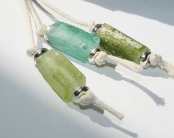 Antique Roman glass beads, vintage beads, 3 pieces, 15 mm x 6.5 mm
