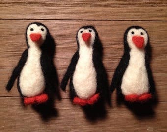 Felted Penguin ornament