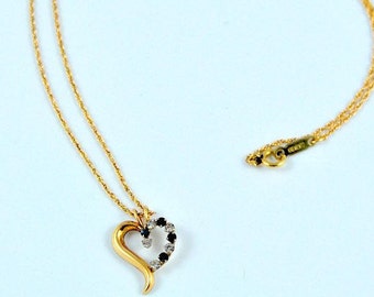 Krementz pendant, heart pendant, rolled gold pendant