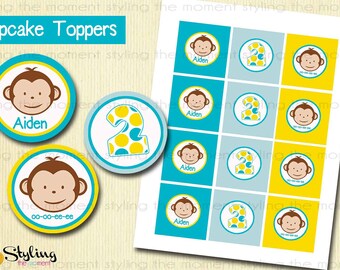 Mod Monkey Cupcake Toppers AND wrappers
