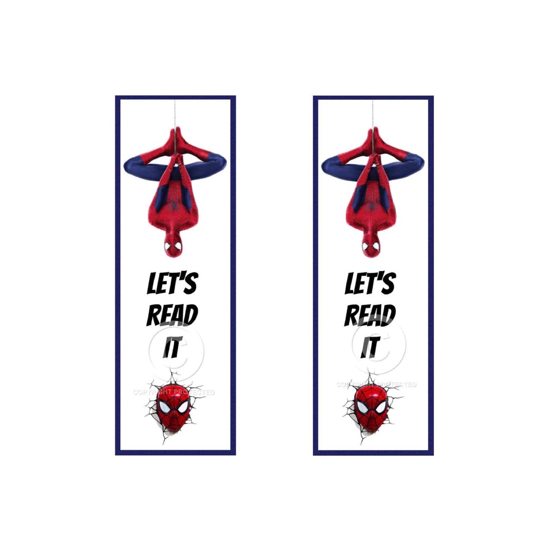 Spiderman Bookmark Printable Bookmarks Instant Download