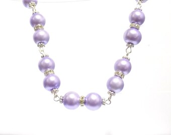 pearl necklace, purple pearl necklace, purple necklace, jewelry, pearl jewelry, pearl choker, link pearl necklace, bridesmaide necklace