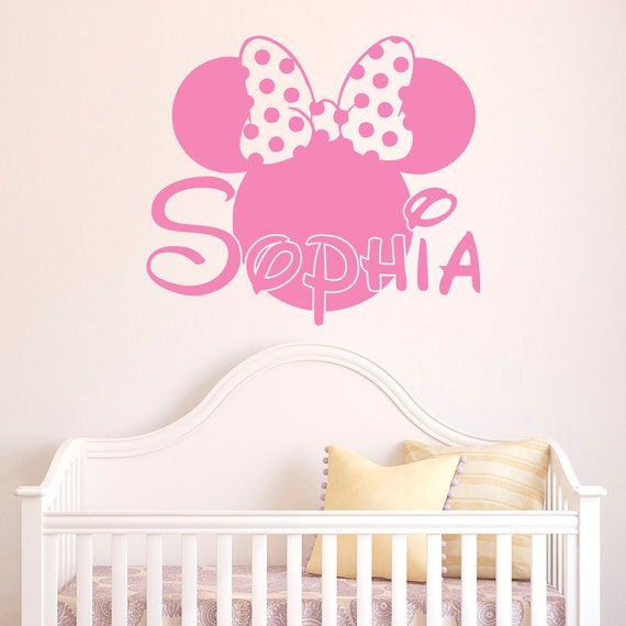 Minnie Mouse Wandtattoo Mädchen Namen Wall Decal Minnie Mouse Wandtattoo