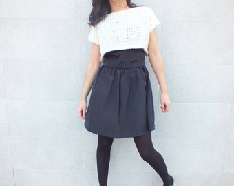 Crop top sweater/Ivory sweater top/Knit Crop Top Sweater/ Off the shoulder top sweater