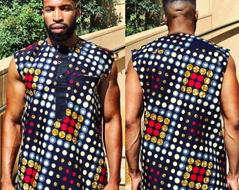 Men's Ankara Sleeveless shirt