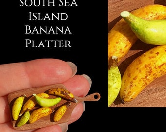 South Sea Banana Platter - Artisan fully Handmade Miniature in 12th scale. From After Dark miniatures.