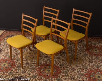 60s dining chair, chair, 50s, vintage, mustard (702001)