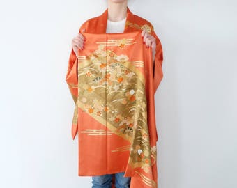 Stunning Oriental Kimono - Excellent Condition - Vintage Japanese Kimono - Silk - Long Kimono Robe - Kimono Dress - Boho Chic