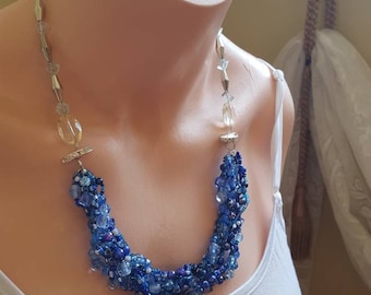 Blue statement necklace