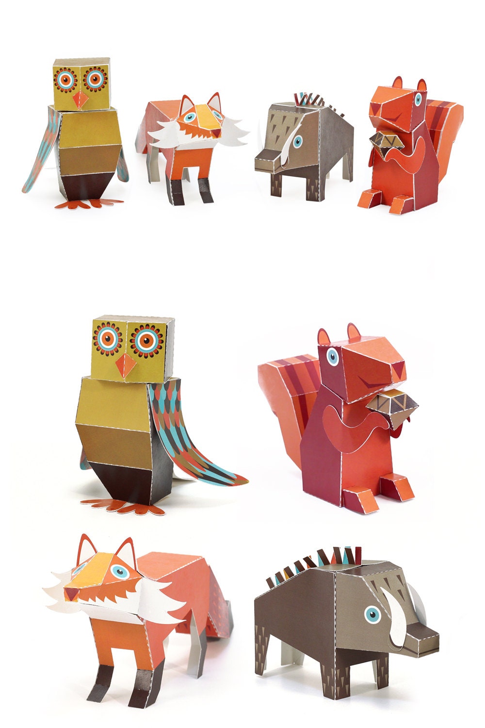 Forest Animals Paper Toys DIY Paper Craft Kit 3D Paper