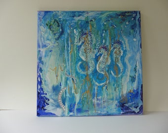 Sea Jungle, a collage in acrylics and inks