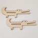 Set of 6 Wooden Alligator Cut Outs ( Embellishments, Scrap Booking, Decoupage)