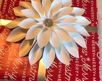 Paper flower gift bows (set of 4)