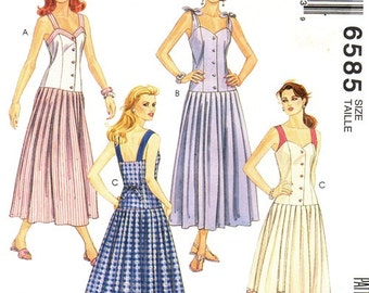 McCall's 6585 Breezy Sweetheart Bodice Summer Dress 1993 SZ12-16 UNCUT