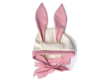 Bunny Bonnet, Bunny Hat, Organic Cotton Bonnet, Baby Bonnet, Toddler Bonnet, Boy Bonnet, Girl Bonnet, Halloween Costume, Baby Shower Gift