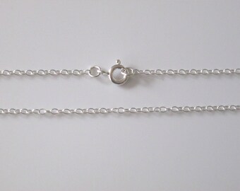 925 Sterling Silver Fine Trace 1.5mm Necklace Chain 15" 16" 17" 18" 19" 20" 22" 24" 26" 28" 30"