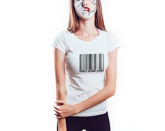 Barcode Generic Halloween Costume Shirt, Womens Tee Shirt