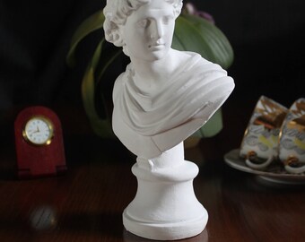 Bust of Apollo, Classic Sculpture, Greek Art, Gypsum Sculpture, Head Bust, Apollo Bust, Figure, Greek Sculpture, God of Music, Sun, Light