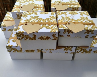 10 bridesmaid gift box, wedding favor boxes, custom wedding, boxes with lids, jewelry packaging, gold boxes, gift box, printed boxes