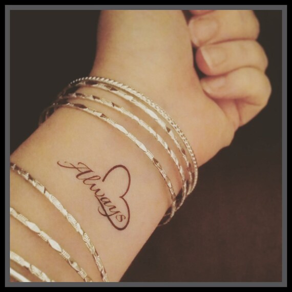 etsy tattoo temporary quote tattoo tattoo temporary fake tattoo word always quote