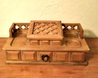 Men's Valet - Light Wood Dresser Royal Sealy Vintage Jewelry Storage