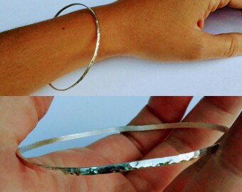 Hammered Sterling Bangle