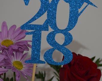 Graduation party decorations 2018 graduation table decor- Class of 2018 - Centerpiece picks - Graduation centerpiece sticks - College Grad