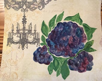 Hydrangea on Patterned Paper - 12 x 12