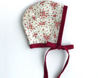 Cherry Blossom Bonnet | Baby Bonnet | Sun Bonnet | Boutique Baby Bonnet | Baby Shower Gift