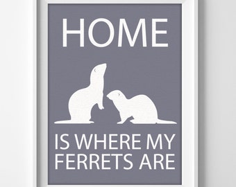 Ferret Wall Art, Gift for Ferret, Pet Ferret Gift, Ferret Decor, Custom Ferret, Frettchen, Ferret Print, Ferret Lover, Ferret Christmas
