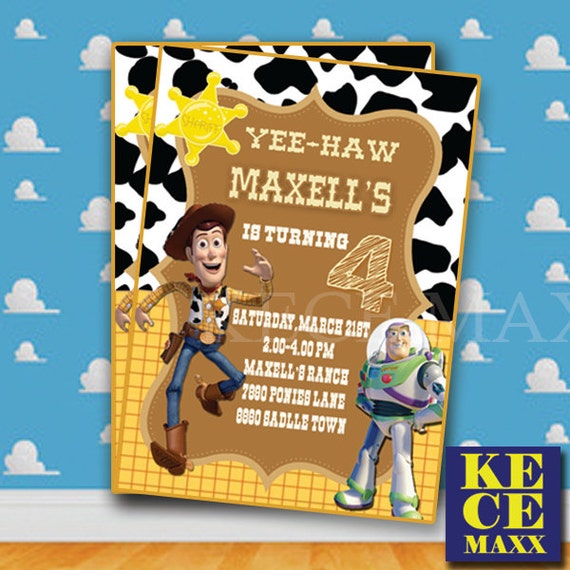 Invitan invitación del cumpleaños de Woody Toy Story