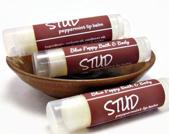 Stud Lip Balm, Peppermint Flavor, Boyfriend Gift, Unique Gift for Him