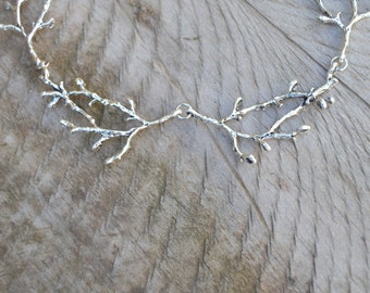 Into the woods necklace, silver twig necklace, statement branch necklace, woodland necklace antler necklace