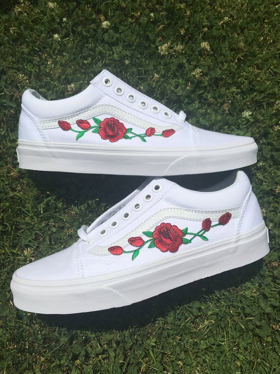 vans with roses on them