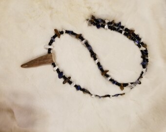 Glass beads with real antler Tine