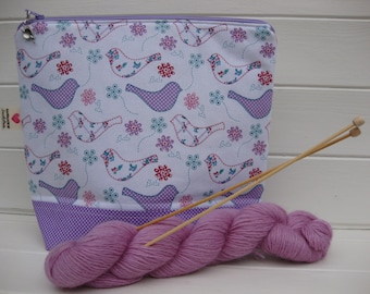 Medium knitting project bag, crochet project bag, project bag