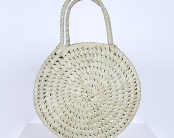 PANDE ZOTE: Round Palm Basket Bag