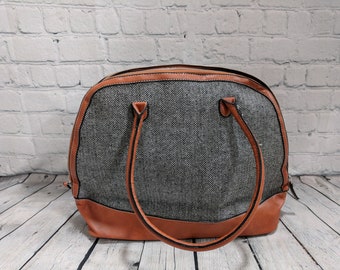 Monogram Herringbone Clamshell Bag Purse