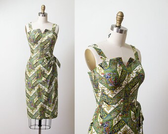 1950s Sarong Dress / 50s Hawaiian Sundress