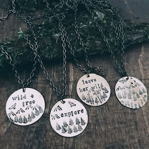 Stamped Adventure Necklaces | Nature Jewelry| Mountain Necklace