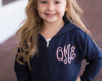 Monogrammed full zip Sweatshirt, Infant and toddler