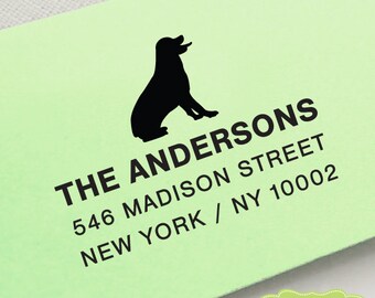 CUSTOM pre inked address STAMP from USA, custom address stamp, pre inked custom address stamp, address stamp with proof - dog lover c6-4 Dog