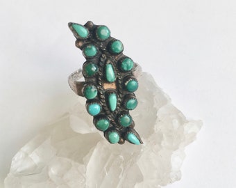 vintage sterling petit point ring, size 5.75