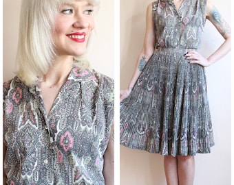 1960s Dress Set // Custom Craft Blouse & Skirt Set // vintage 60s dress set