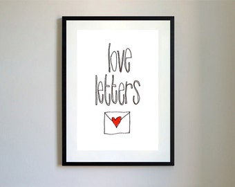 Love Letters Illustration Print.