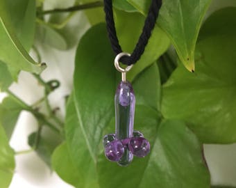 Handmade glass Neo-lavender shift bobble necklace