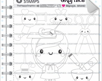 Salon Stamps 80OFF Commercial Use Digi Stamp Digital Image Digistamp Kawaii Spa Hair Color