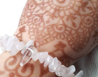 Rose quartz and crystal quartz bracelet